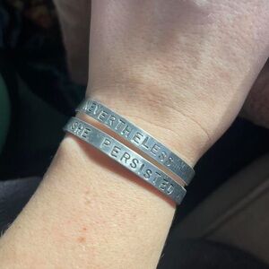 Silver Inspirational Cuff Bracelet Set
